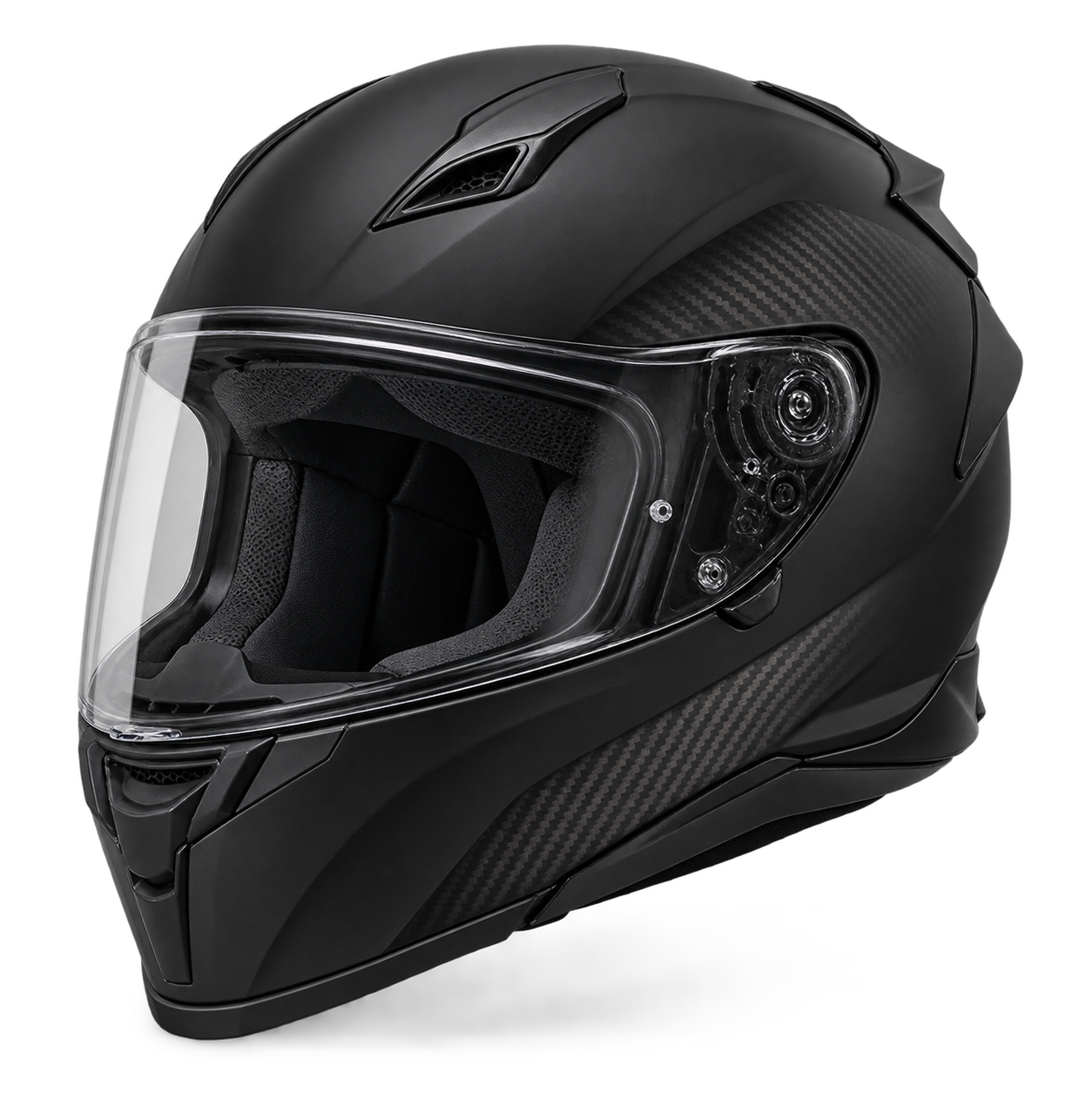 Casco integral negro, imagen de referencia